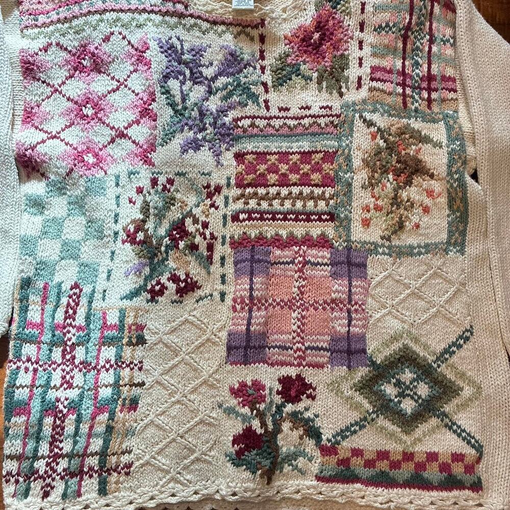 Grandma sweater floral cottage core